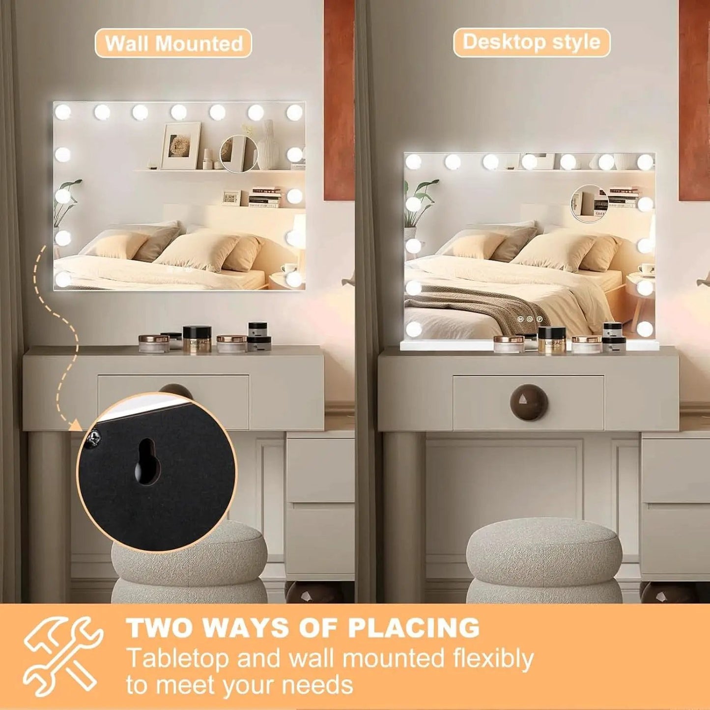 23 Inch Vanity Mirror With Dimmable Lights 10x Magnification from PriceLows™