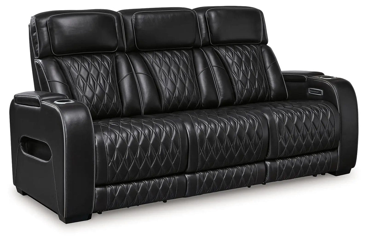 Boyington 2 Pc. Power Reclining Sofa And Loveseat | 2-Piece Set | Living Room Furniture | Black