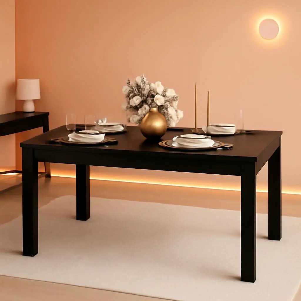 63 Inch Black Dining Table For 6 Modern Home Kitchen from PriceLows™