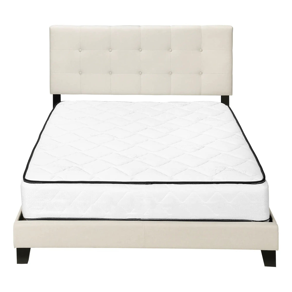 Upholstered Platform Bed Frame | Transitional Style | Frame Only | Thick Foam Padding