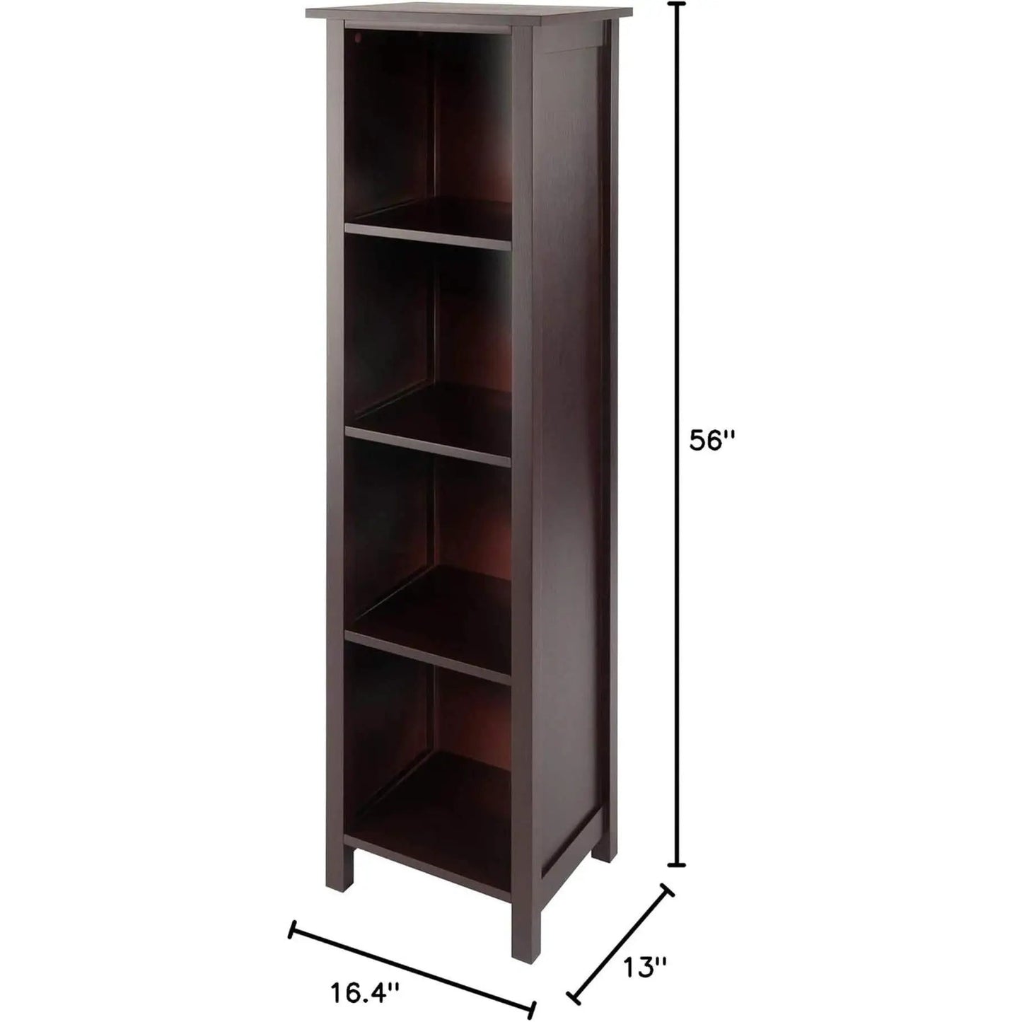 Milan Five Tier Storage Shelf Bookcase In Antique Walnut from PriceLows™