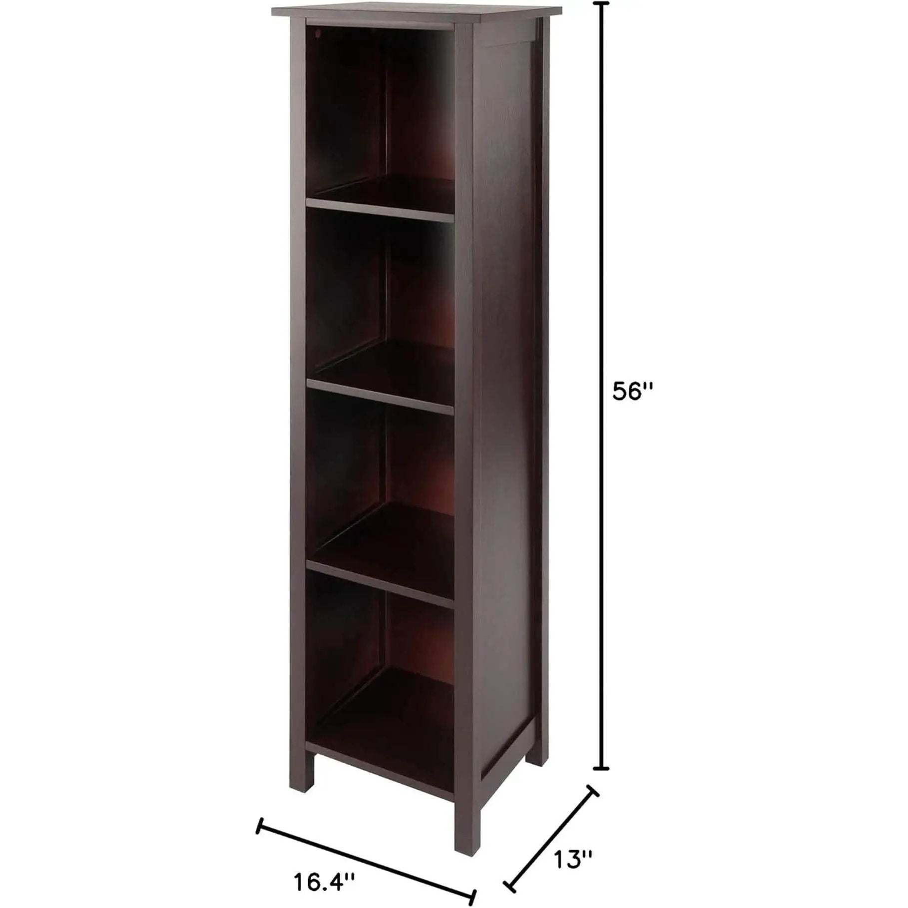 Milan Five Tier Storage Shelf Bookcase In Antique Walnut from PriceLows™