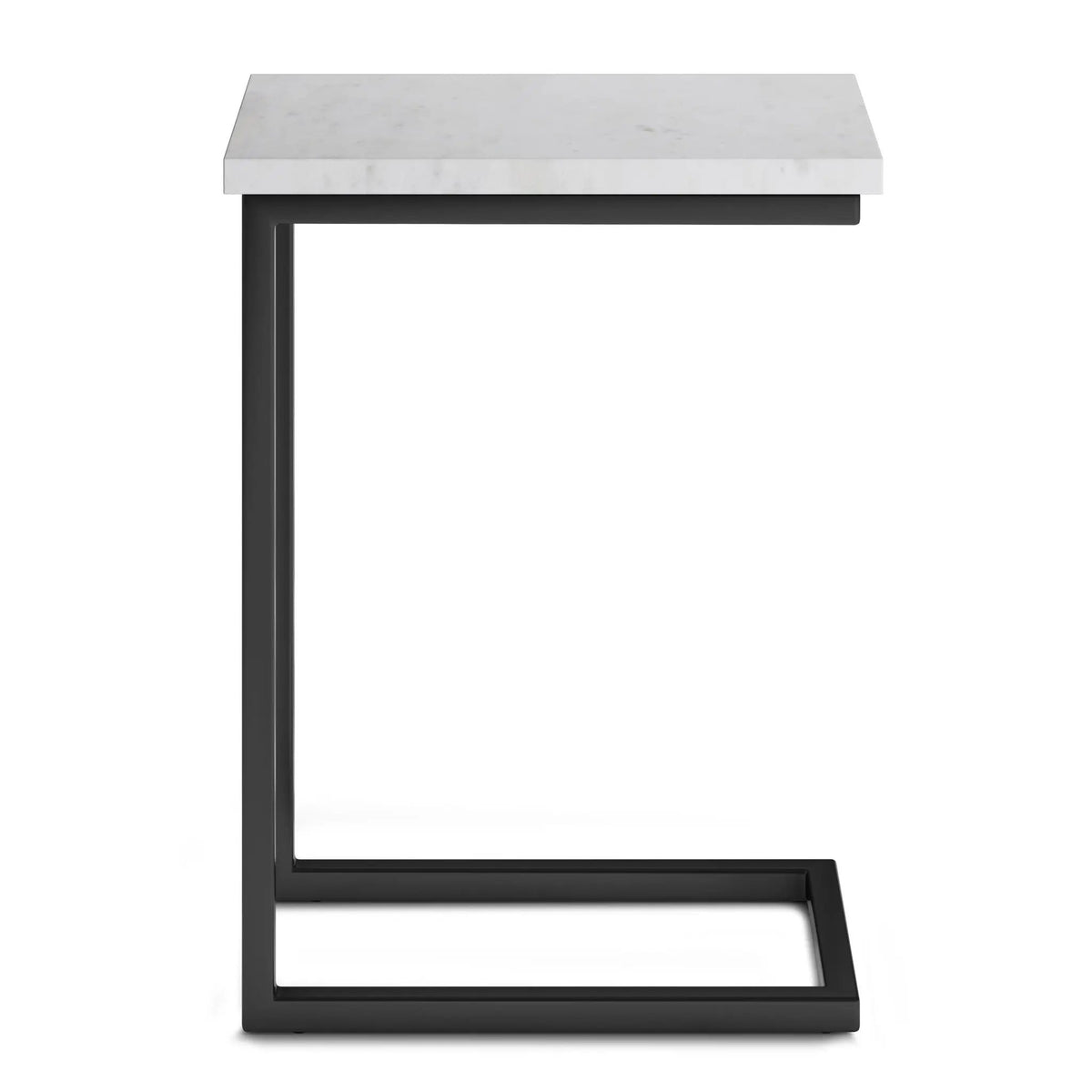 Skyler C-Shaped Side Table | Handcrafted | Powder-Coated Metal Base | Slide-Under Design