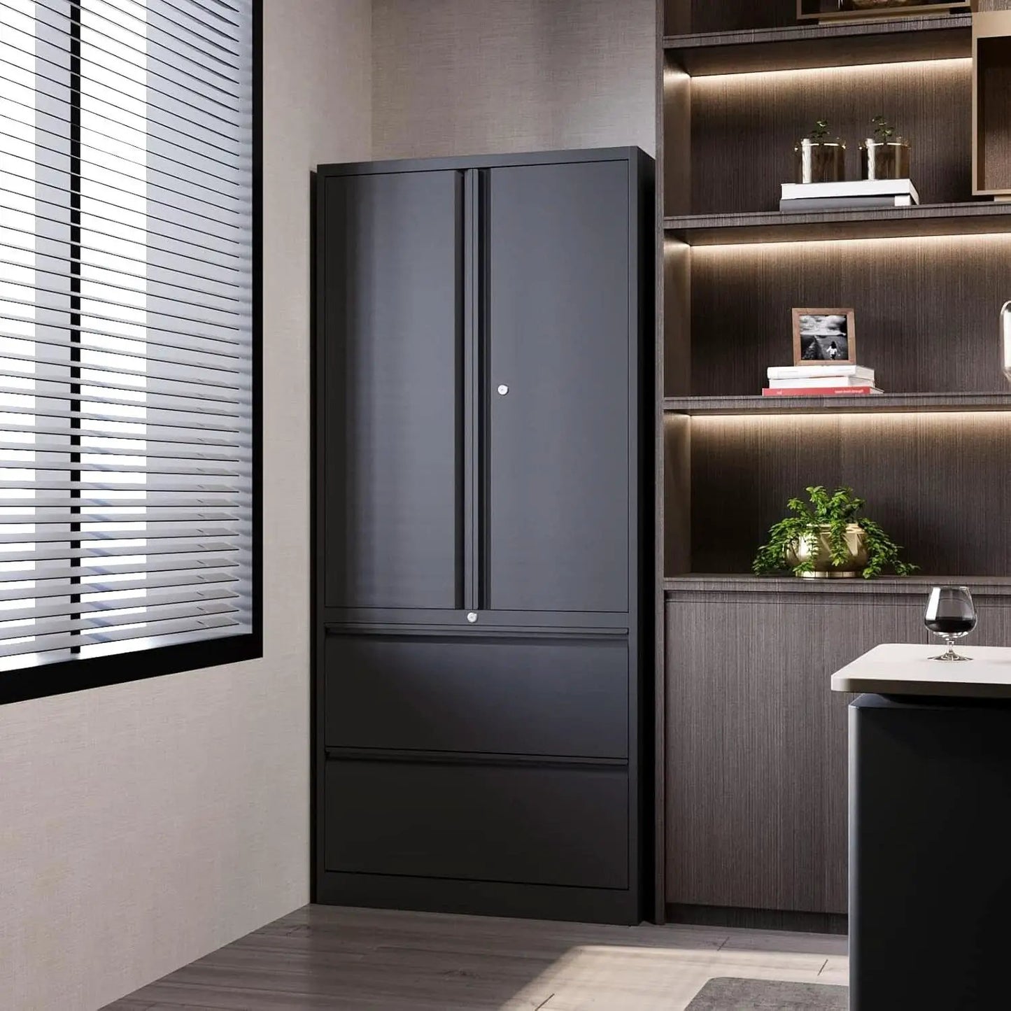 Locking Metal Lateral File Cabinet With Adjustable Shelves And Locks from PriceLows™