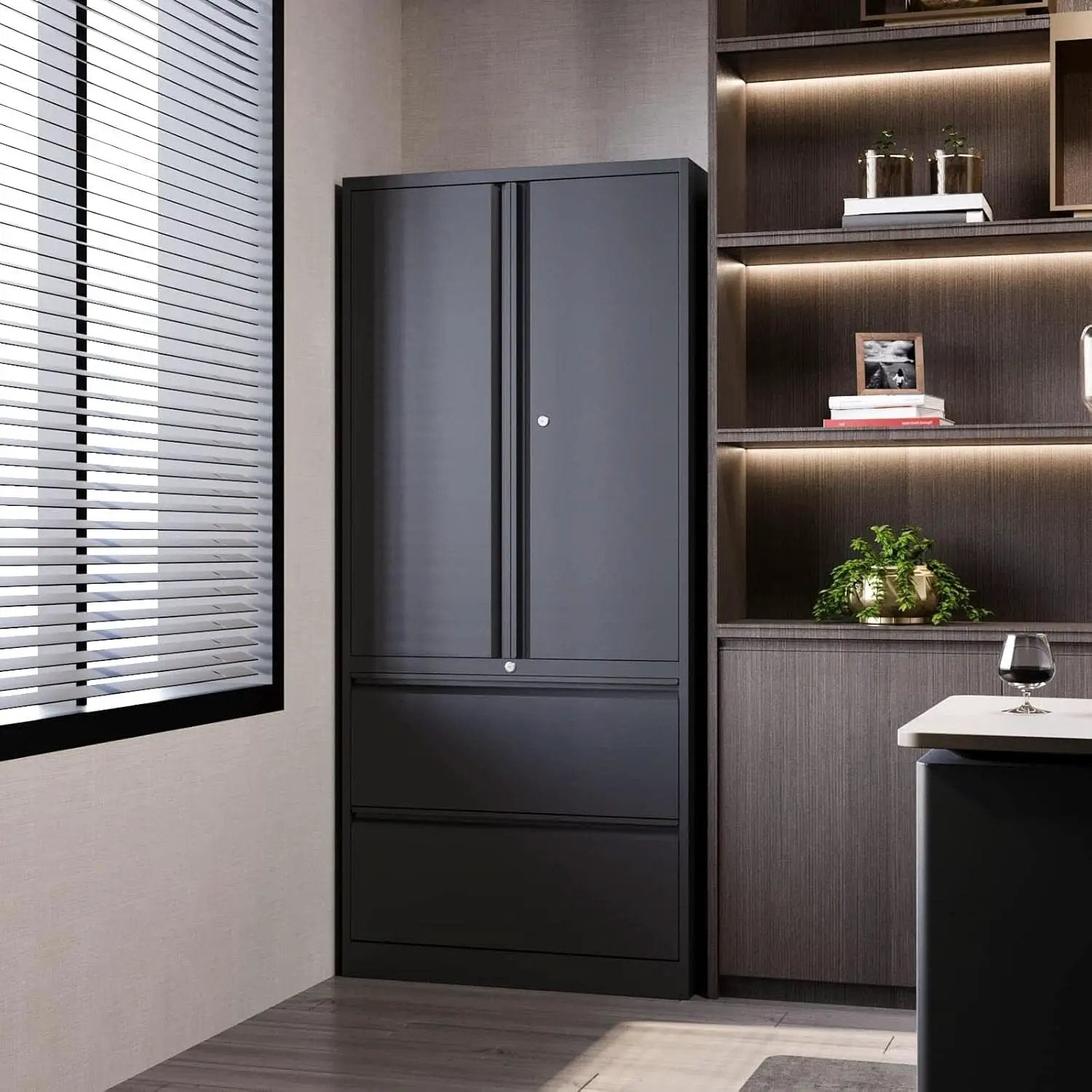 Locking Metal Lateral File Cabinet With Adjustable Shelves And Locks from PriceLows™