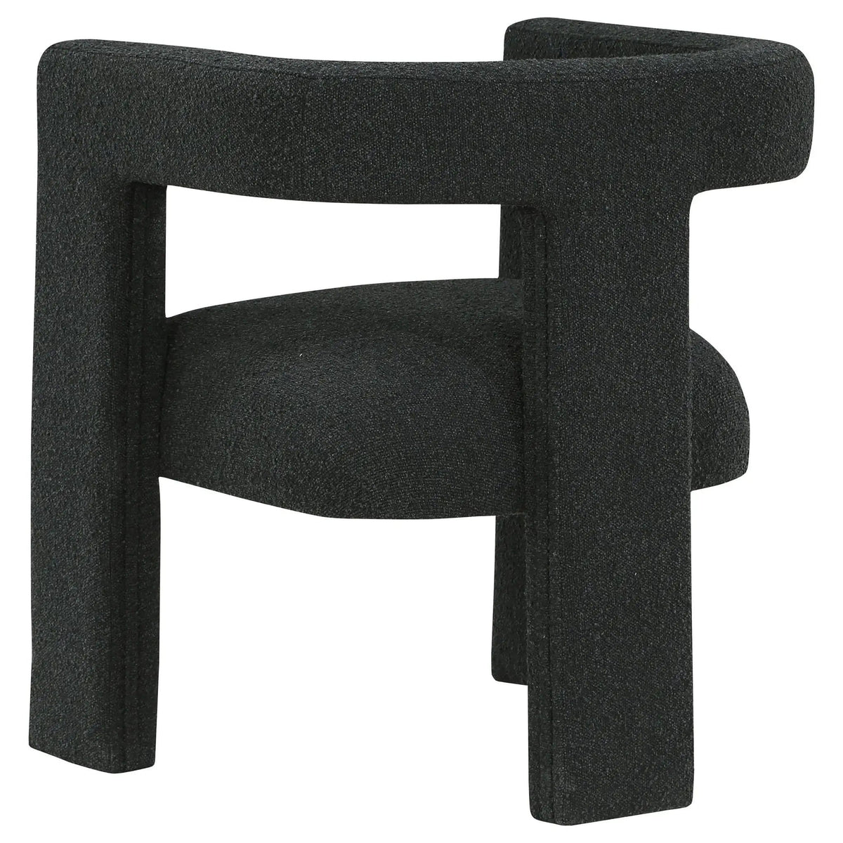 Petra Boucle Upholstered Accent Side Chair | 26 x 24.5 x 29.5 in | Boucle | Black