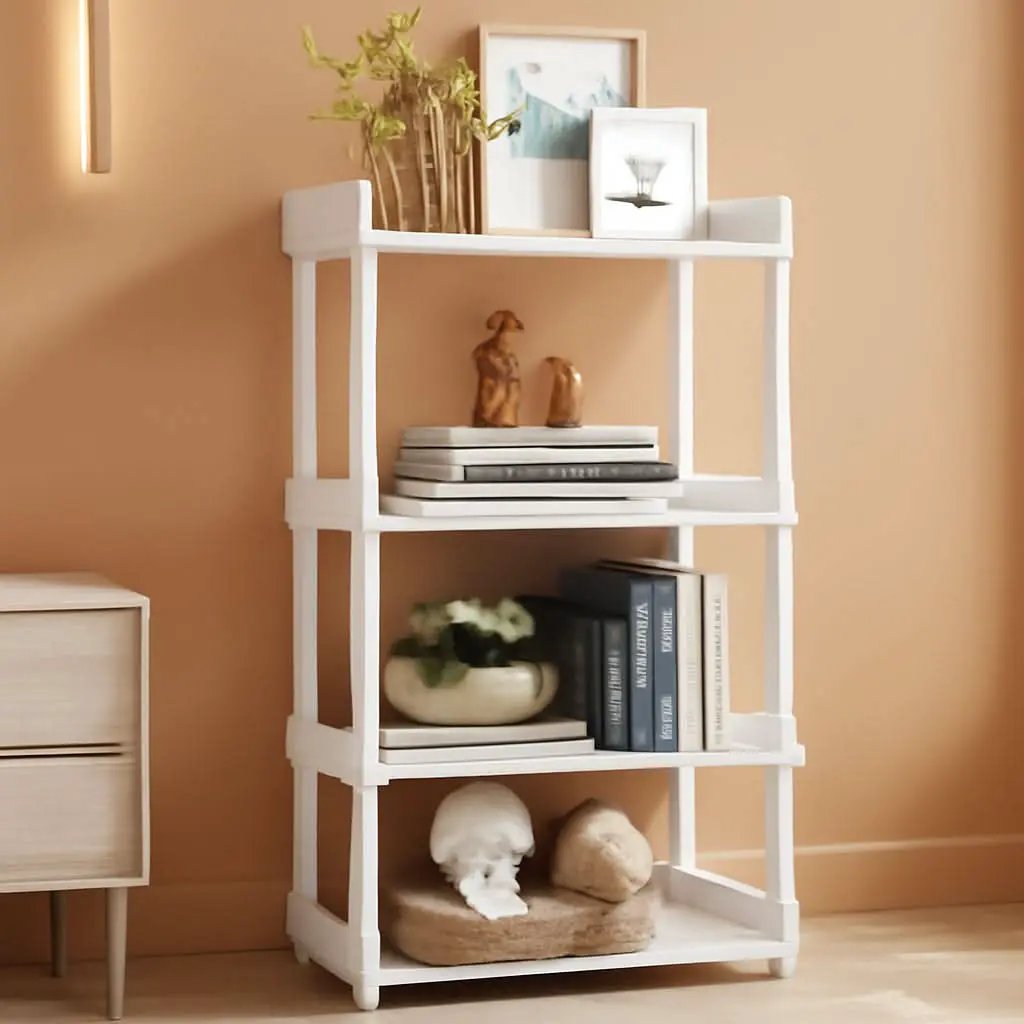 Wooden 4 Tier Bookcase For Small Spaces Living Room from PriceLows™