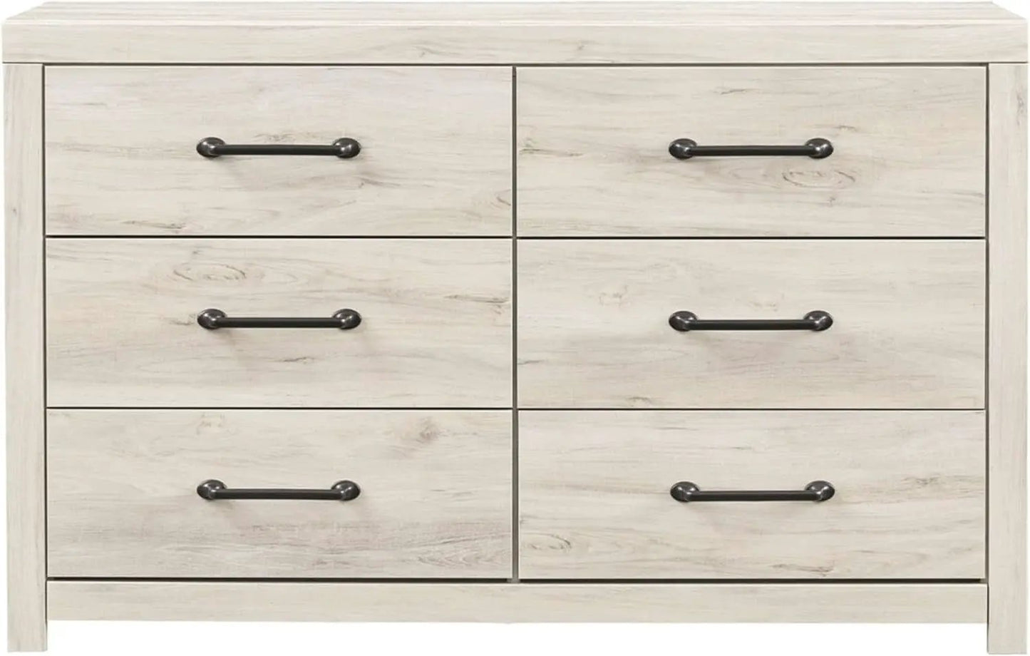 Cambeck Farmhouse Industrial 6 Drawer Dresser Whitewash from PriceLows™
