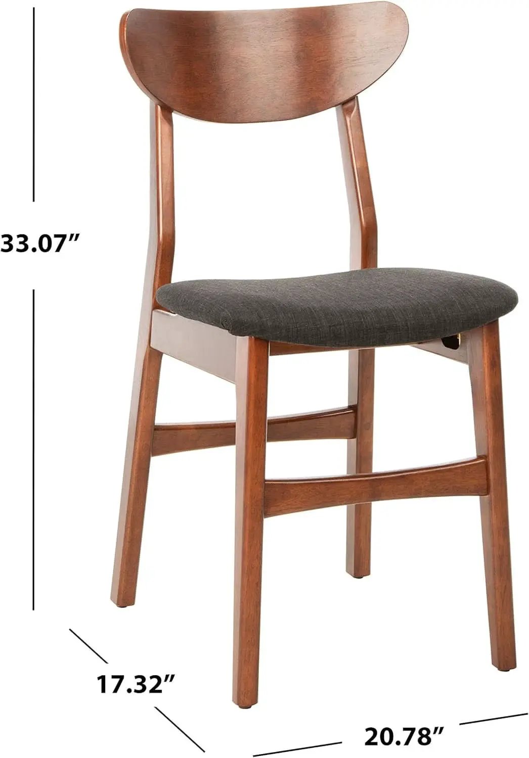 Walnut Finish Dining Chairs With Black Cushions Set Of 2 from PriceLows™