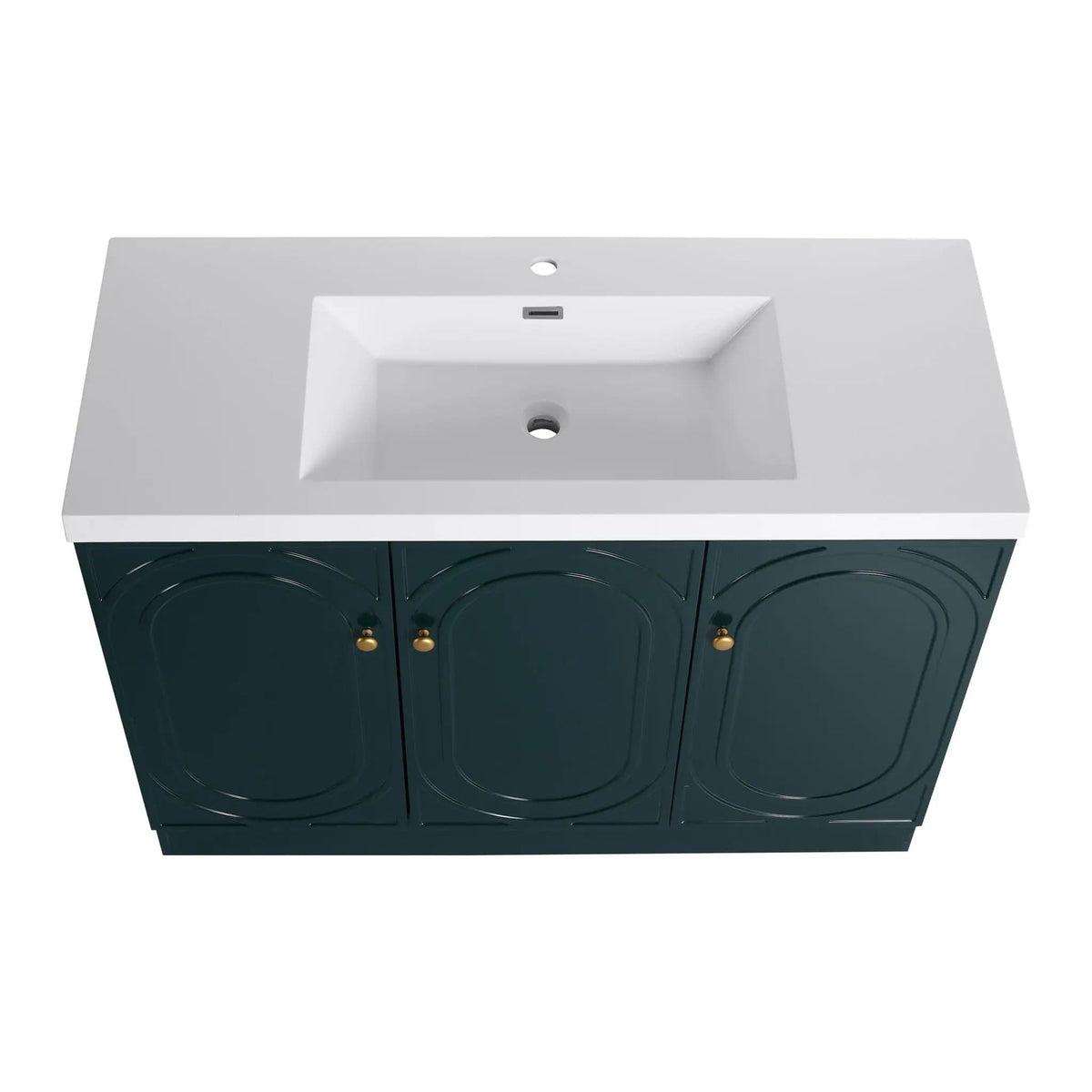 Contemporary Freestanding Bathroom Vanity With Resin Sink & Soft-Close Cabinet Doors | 7 Pieces | Stainless Steel & Plywood | Bathroom