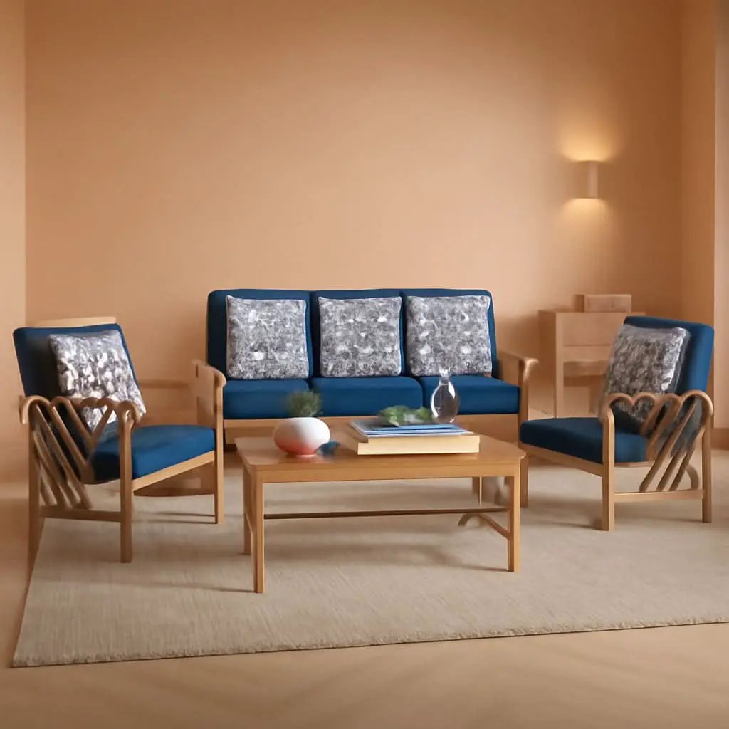 Fontana 4 Piece Patio Set Navy Cushions Geometric Pattern from PriceLows™
