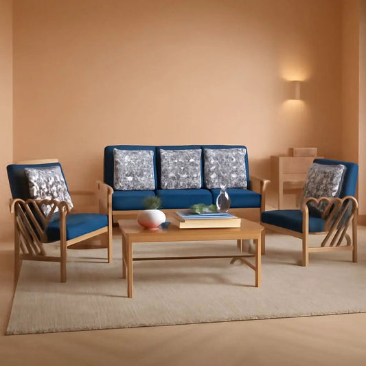 Fontana 4 Piece Patio Set Navy Cushions Geometric Pattern from PriceLows™