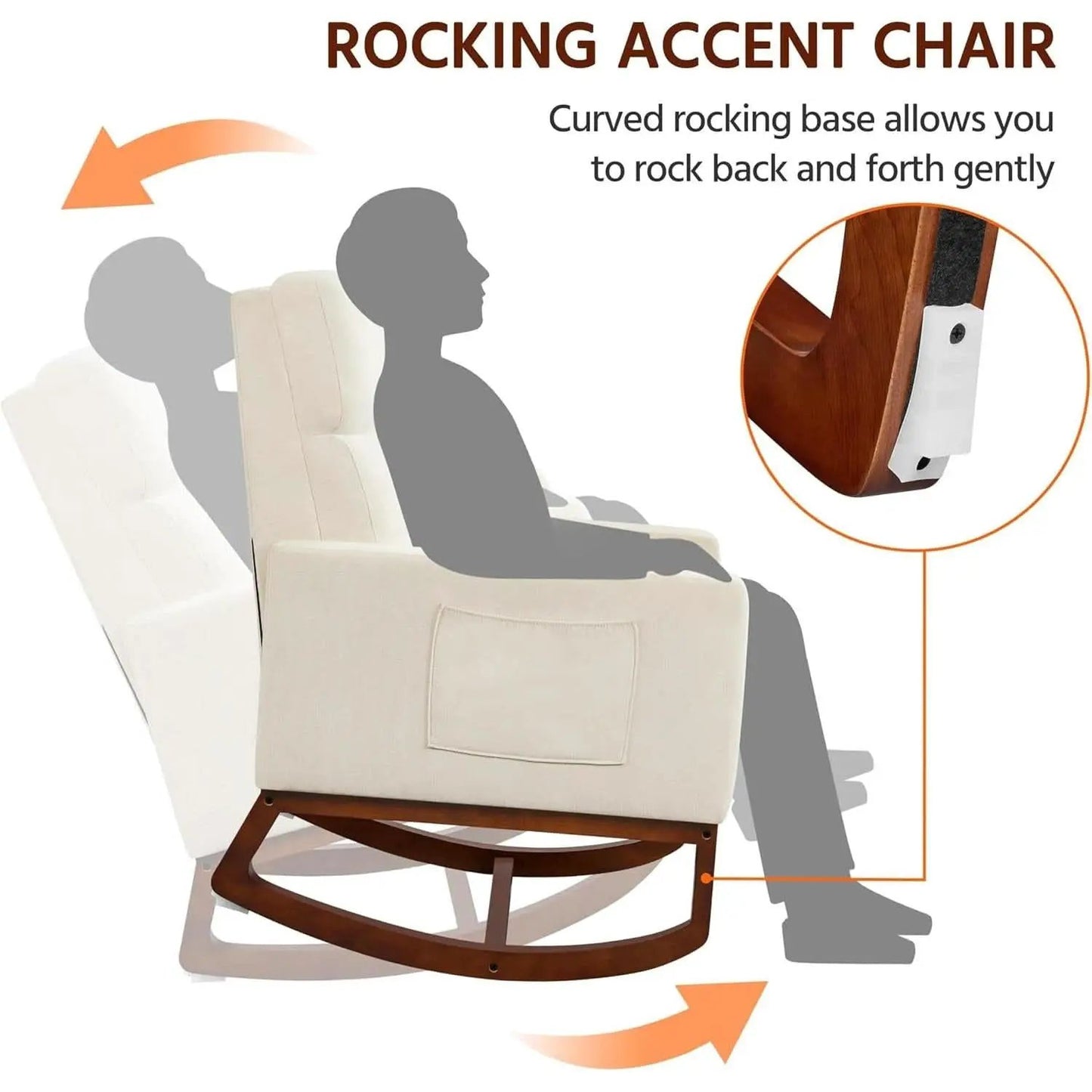 Rocking Recliner Chair With Side Pocket And Adjustable from PriceLows™