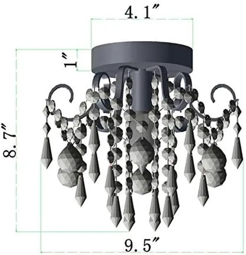 Mini Crystal Chandelier Flush Mount Gold Ceiling Light from PriceLows™