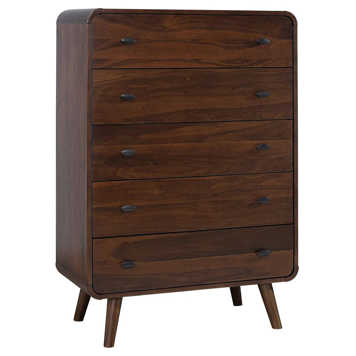 Robyn 5-drawer Bedroom Chest of Drawers Dark | 35.75 x 17 x 52.75 in | Engineered Wood & Walnut | Walnut