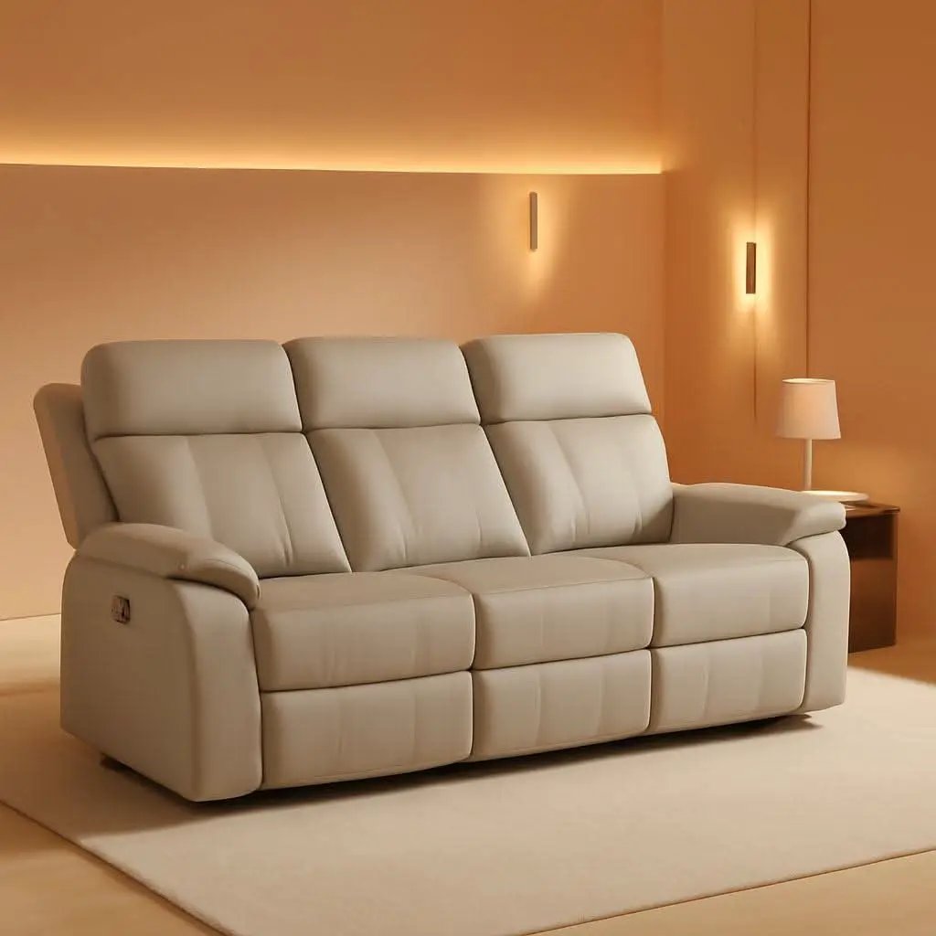 Grey Power Reclining Sofa With Fold Down Table Usb Type C from PriceLows™