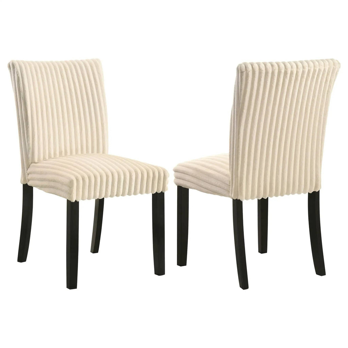 Dermott Upholstered Parson Dining Side Chair Cream (Set of 2) | 19.5 x 23.75 x 36.75 in | Rubberwood & Fabric | Dining Room