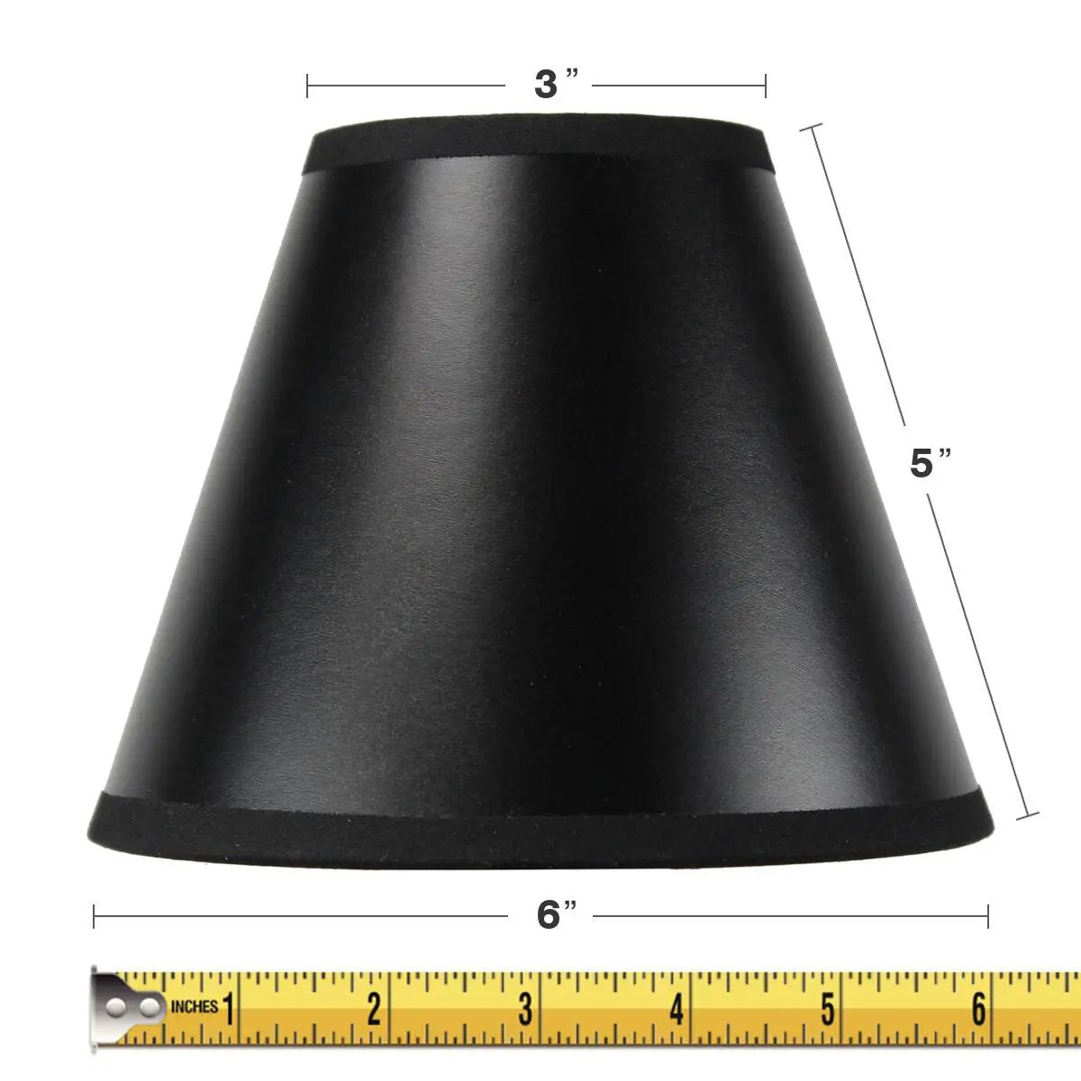 Lamp Shades | Set Of 6 | 6W X 5H | Black Parchment Gold Candle Clip