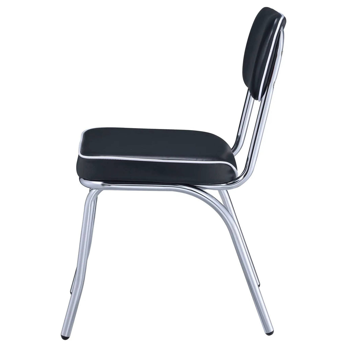 Retro Upholstered Dining Side Chair Black (Set of 2) | 17 x 21.25 x 32.5 in | Dining Room Furniture | Dining Room