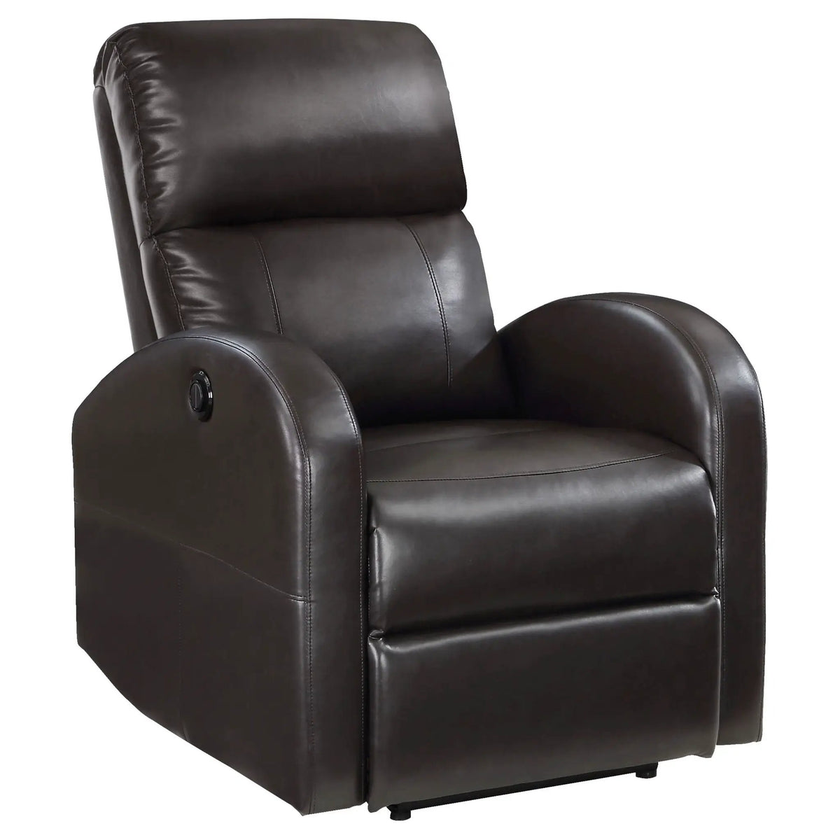 Meglia Power Recliner Chair | Button-Operated Reclining | Rounded Arms | Contemporary Neutral Design