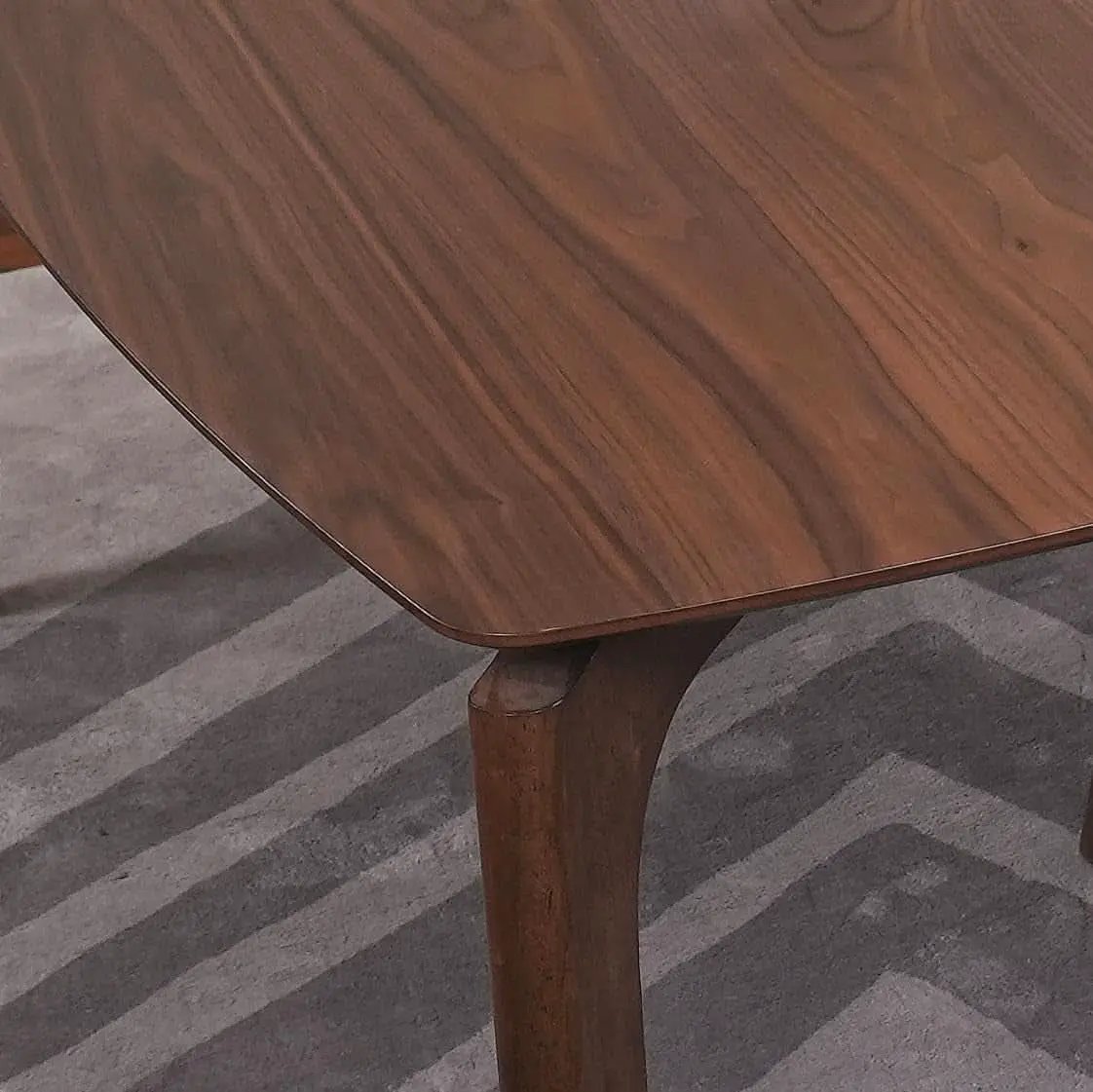 Contemporary Walnut Veneer Dining Table Set Chairs from PriceLows™