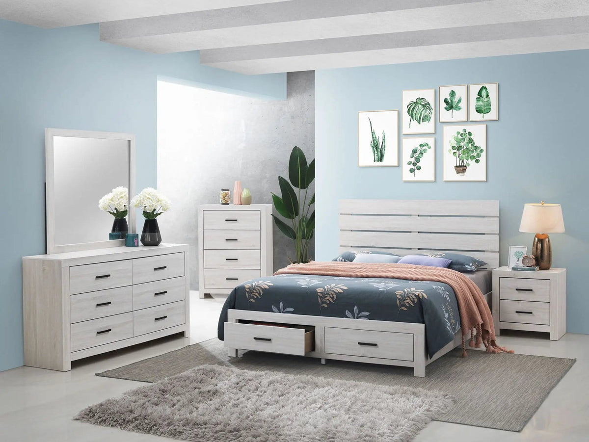 Brantford 5-piece Queen Bedroom Set Coastal | 5-Piece Set | Engineered Wood & Veneer | White