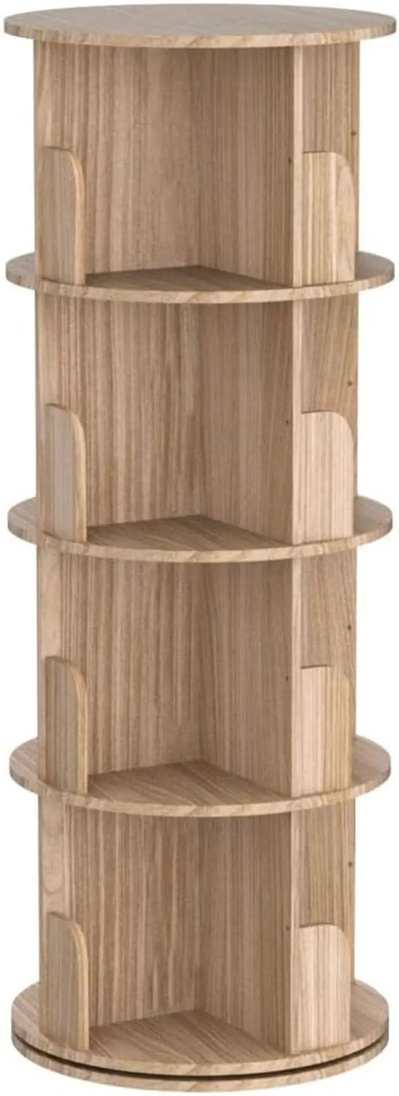 Rotating Bookshelf 360 Display 4 Tier Bookcase Solid Wood from PriceLows™