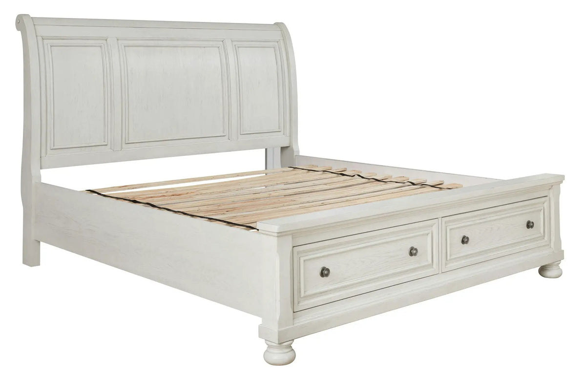 Robbinsdale Sleigh Storage Bed | Elegant Timeless Design | Bedroom Foundation | 85.25 Inch Length