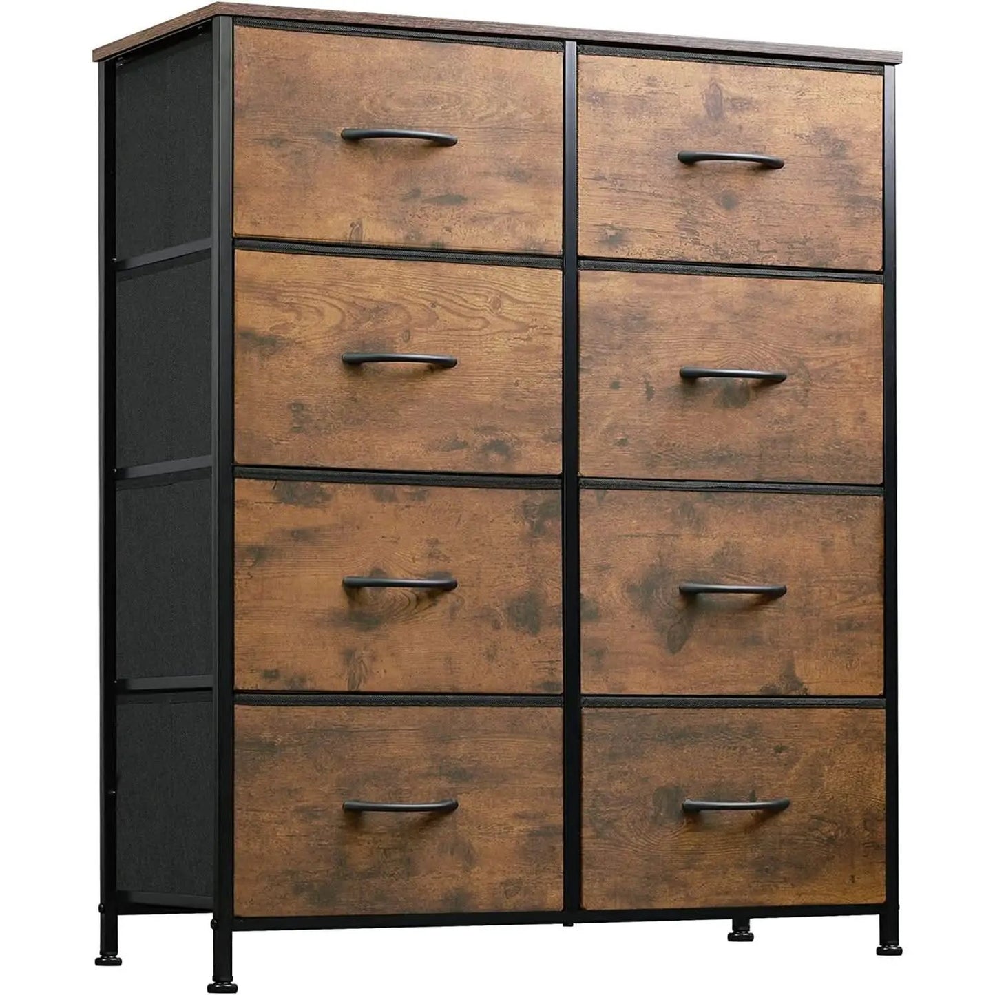 8 Drawer Fabric Storage Tower Rustic Brown For Bedroom from PriceLows™