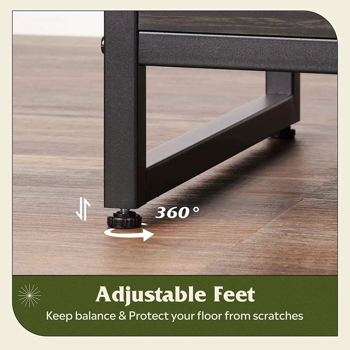55 Inch TV Stand With Storage Console Industrial Farmhouse from PriceLows™