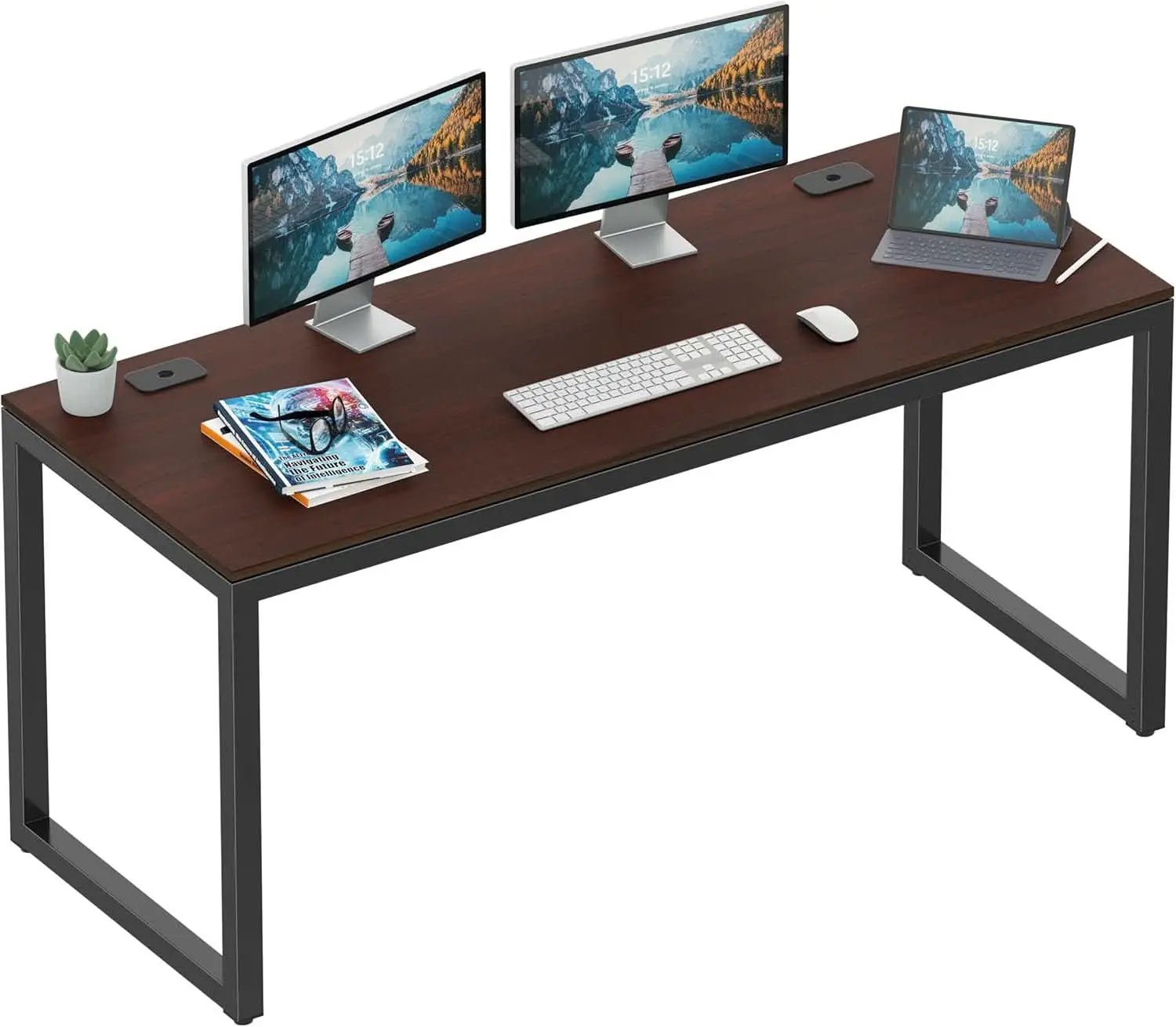 55 Inch Commercial Office Computer Desk Cherry Finish from PriceLows™