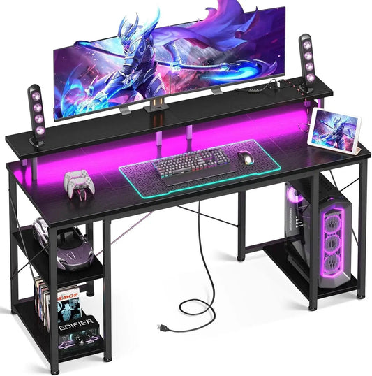 55 Inch Gaming Desk With Power Outlets For Home Office from PriceLows™