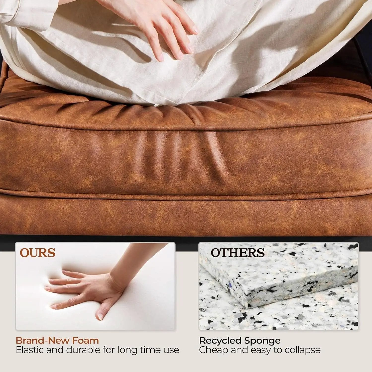 Luxurious PU Leather Armchair Set Ultrasoft Chestnut from PriceLows™