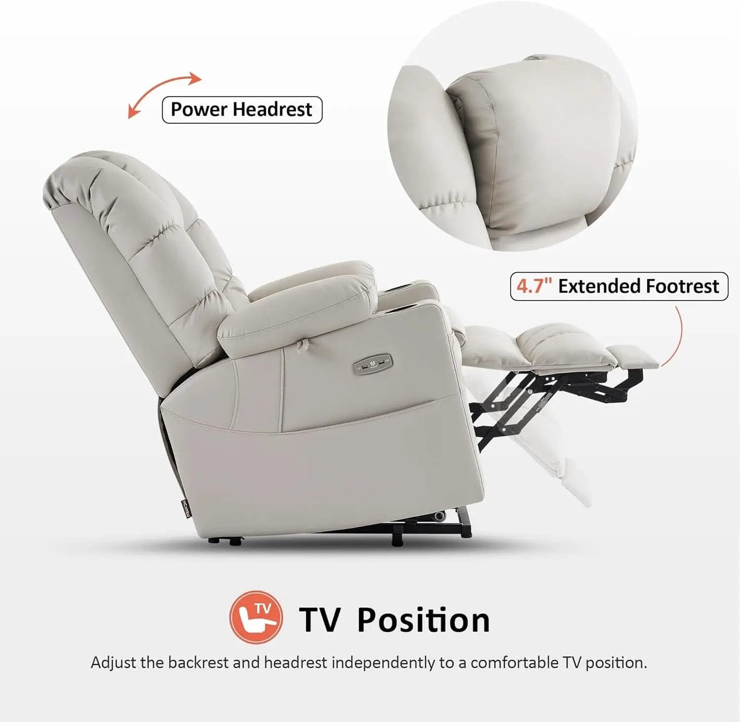 Large Dual Motor Power Lift Recliner With Massage And Heat from PriceLows™