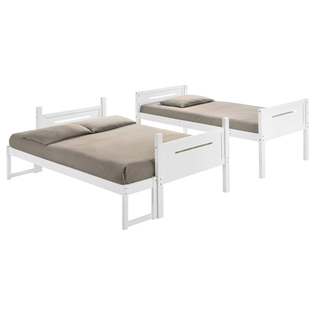 Littleton Wood Twin Over Full Bunk Bed | 79.25 x 57.75 x 64 in | Rubberwood & Engineered Wood | White