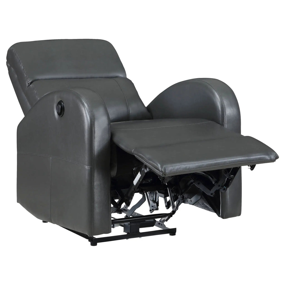 Meglia Power Recliner Chair | Button-Operated Reclining | Rounded Arms | Contemporary Neutral Design