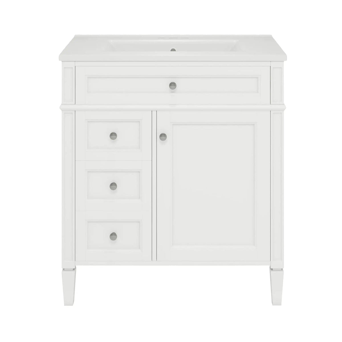 Bathroom Vanity With Top Sink, Modern Bathroom Storage Cabinet With 2 Drawers And A | 30 x 18.3 x 33.8 in | 2-Drawer | Bathroom