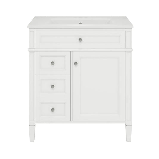 Bathroom Vanity With Top Sink, Modern Bathroom Storage Cabinet With 2 Drawers And A | 30 x 18.3 x 33.8 in | 2-Drawer | Bathroom