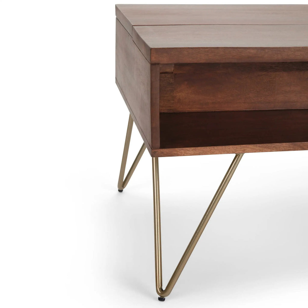 Hunter Lift Top Coffee Table | Handcrafted Solid Mango Hardwood | Split Lift Top | Large Storage Area