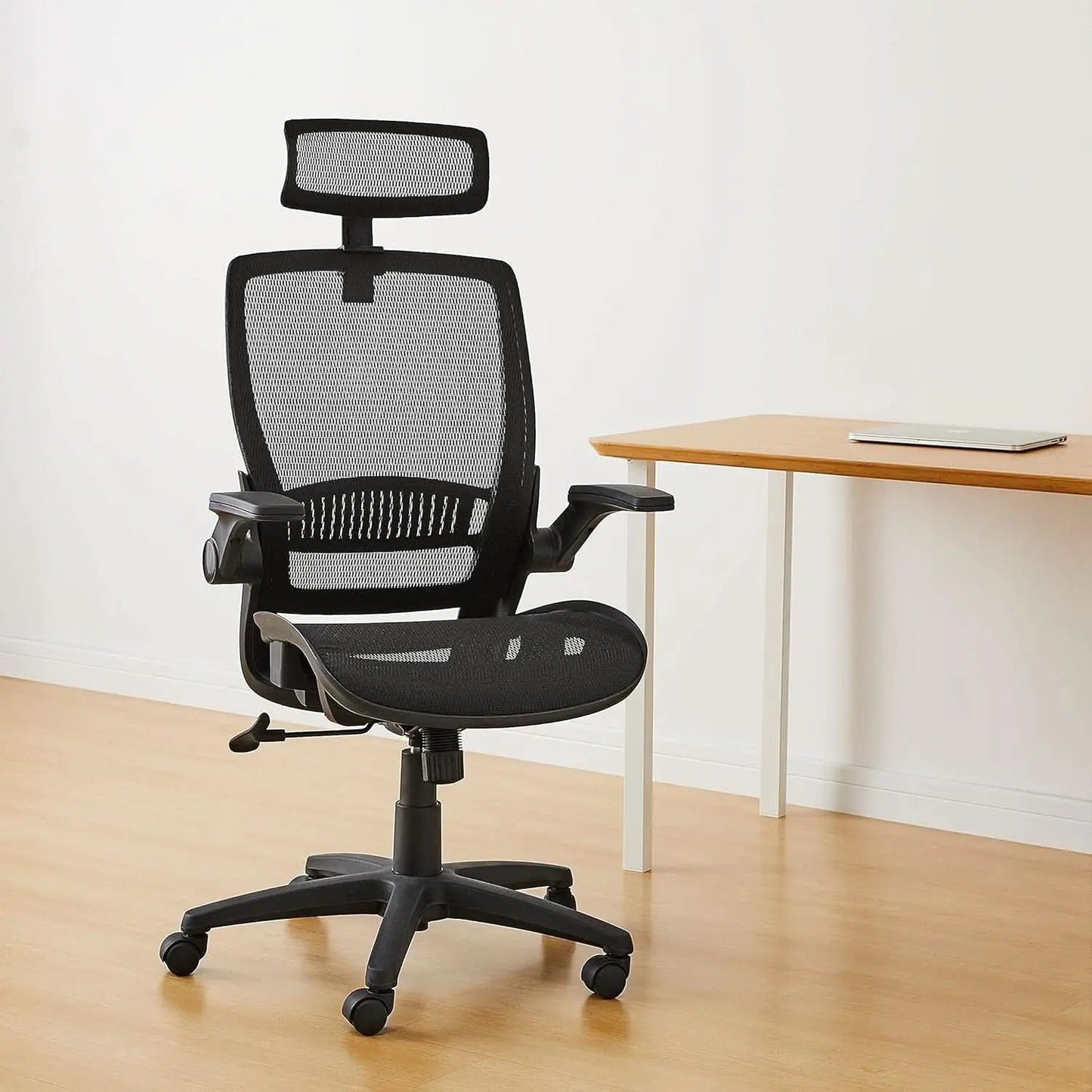Ergonomic High Back Chair With Mesh Seat Flip Up Armrests from PriceLows™