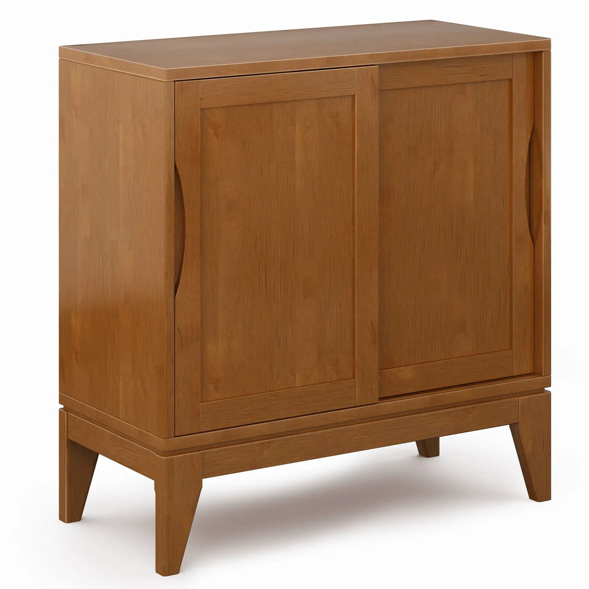 Harper Low Storage Cabinet | Handcrafted Rubberwood | Two Sliding Doors | Two Adjustable Shelves