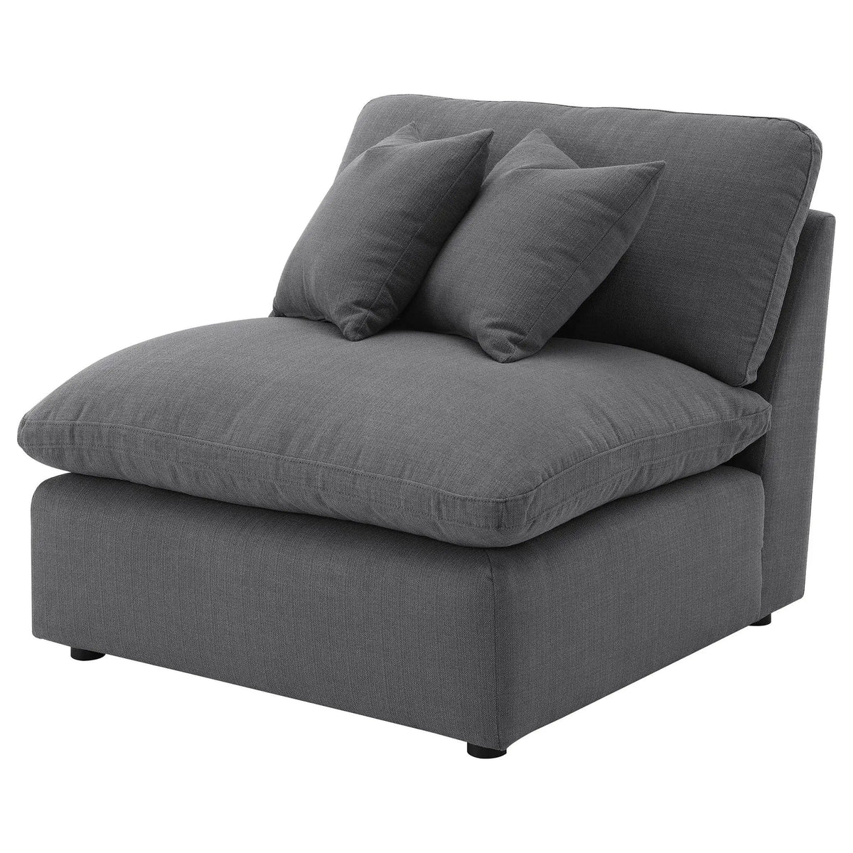 Hobson Upholstered Armless Chair | 38 x 40 x 34 in | Fabric | Charcoal