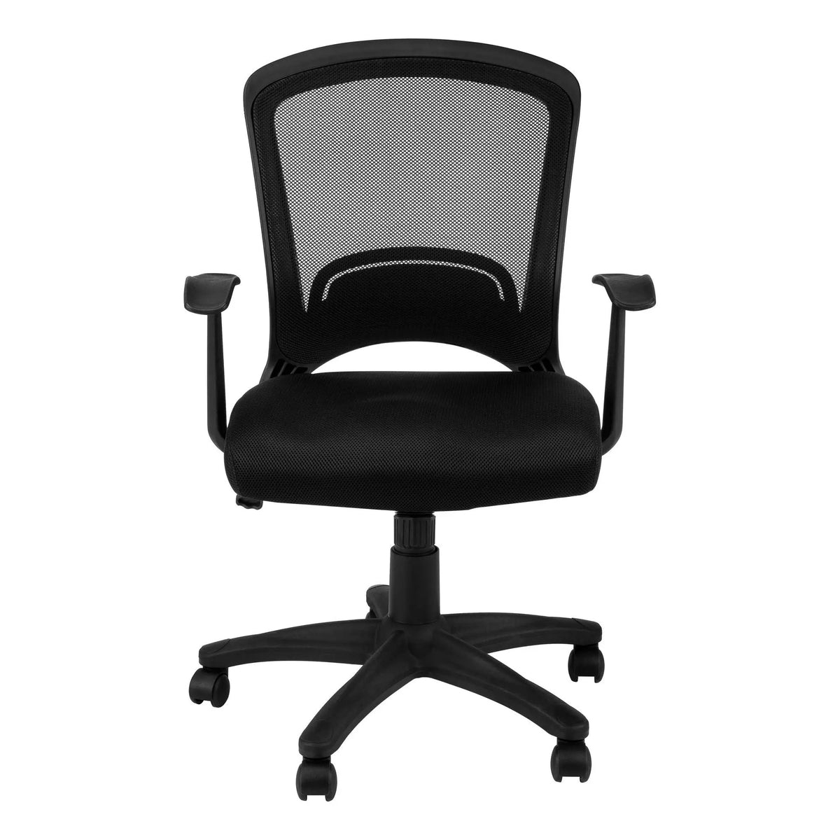 Mesh Office Chair | Black Mid-Back Design | Wide Curved Backrest | Black 5-Star Base