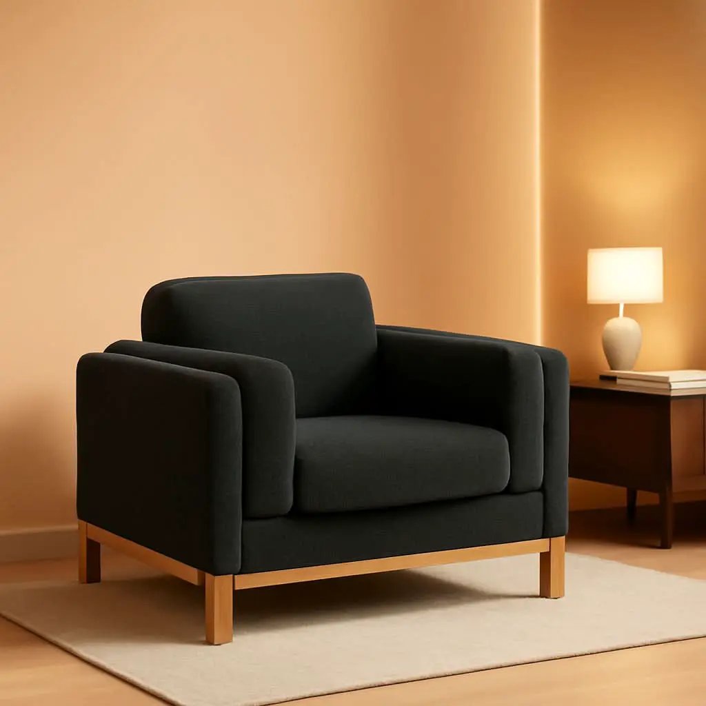 Oversized Accent Chair Dark Grey Upholstered Armchair from PriceLows™