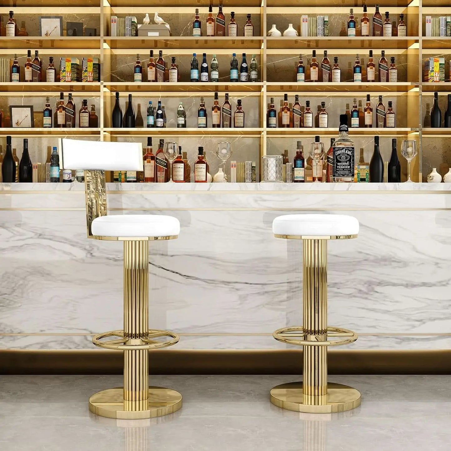 White Counter Height Bar Stools With Adjustable Height from PriceLows™