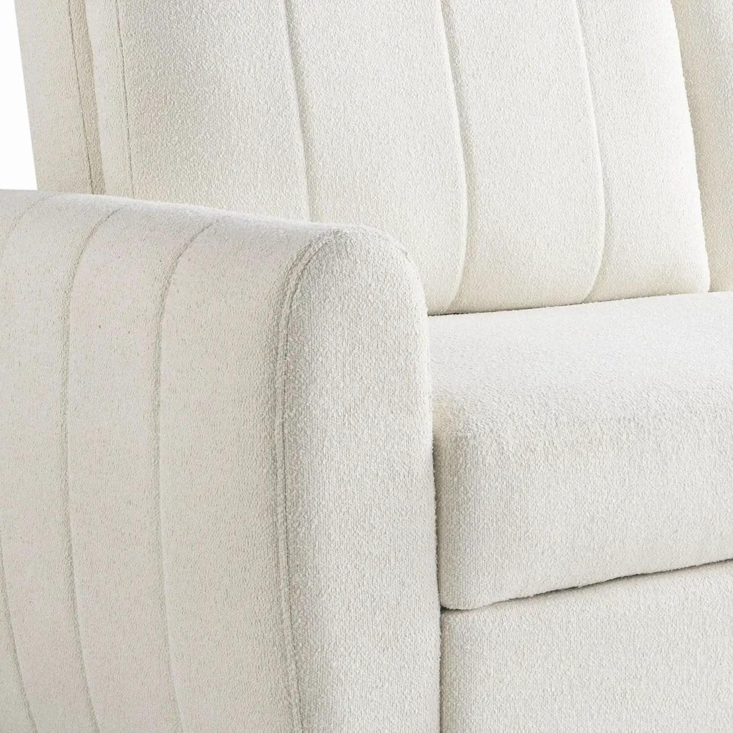 Convertible Sleeper Loveseat 66 Inch Polyester Ivory from PriceLows™