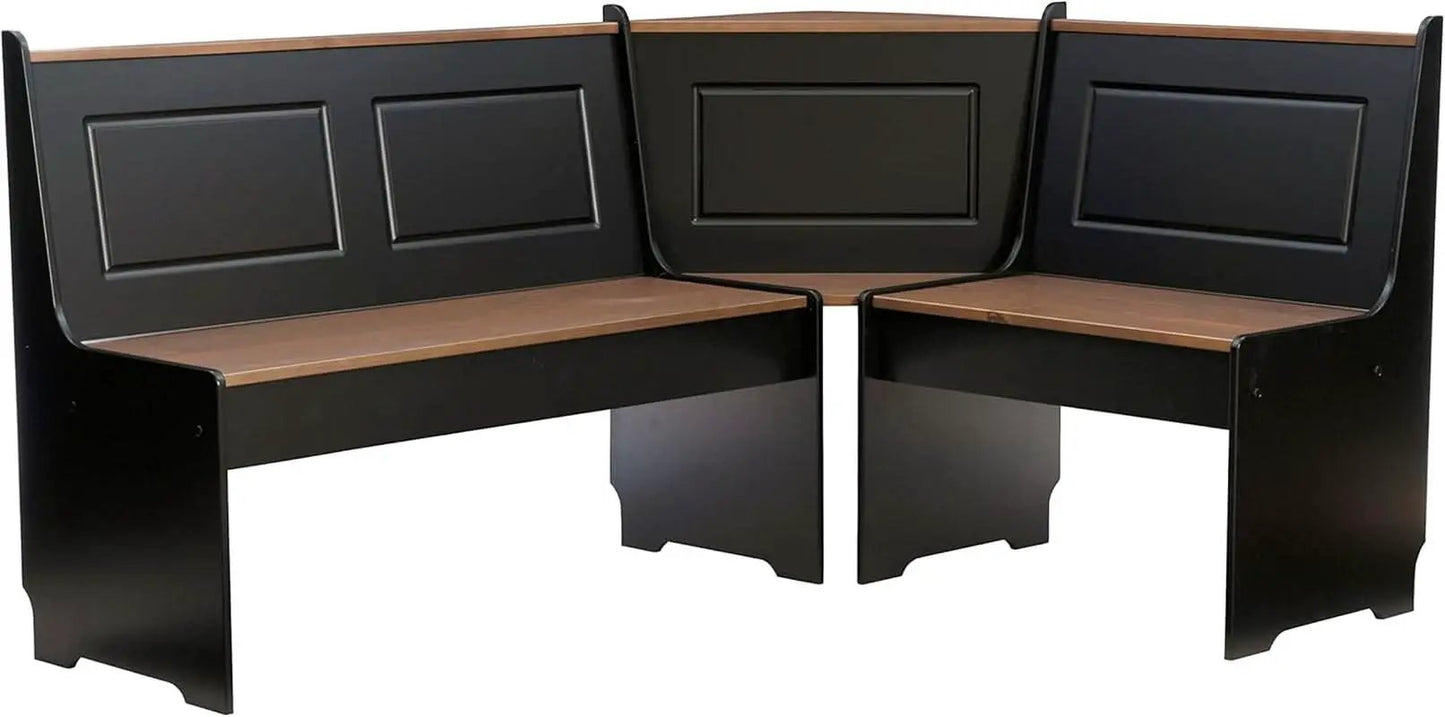 Black Pecan Five Seat Dining Set With Storage Benches from PriceLows™