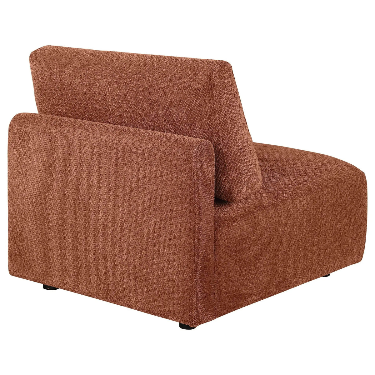 Elysia Chenille Upholstered Modular Armless Chair Coral | 32.5 x 38 x 33 in | Chenille & Polyester | Home