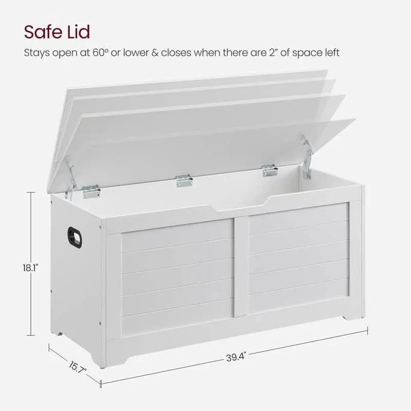 Cloud White LargeCapacity Storage Bench Hinges Chest from PriceLows™