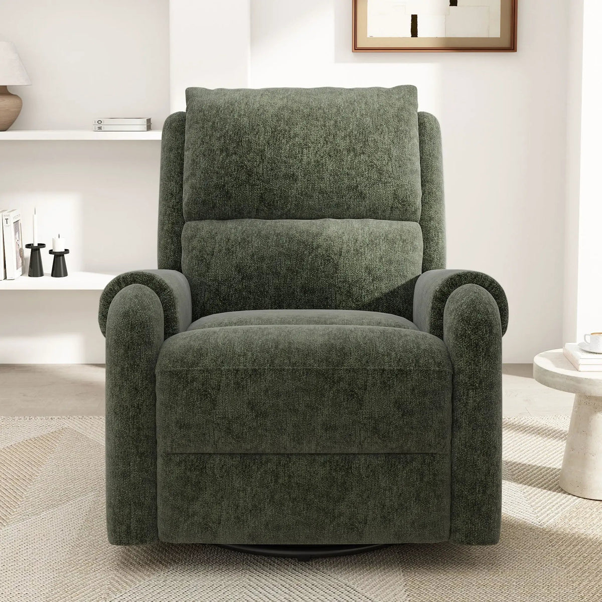 Manual Massage Recliner | Swivel Rocker | 8 Massage Modes | Side Storage Pocket